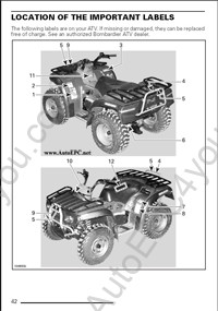 BRP ATV 2002 electronic spare parts catalogue, shop manual, electrical wiring diagrams, flat rate time, Bombardier ATV 2002 Model Year
