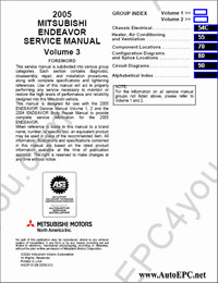 Mitsubishi Endeavor 2005 The description of technology of repair and service, diagnostics, bodywork and other repair information.