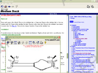 Mitchell On Demand5 Medium Truck Edition service manual, repair manual, electrical wiring diagrams, for medium trucks 1983-2009: maintenance, wiring diagrams, diagnostics, labour times, spare parts, diagnostic trouble codes DTC, technical service bulletins Chevrolet, Ford, GMC, International, Isuzu, Mack, UD/Nissan, Volvo, Mitsubishi Fuso, Autocar