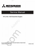 Mitsubishi Engine K15, K21, K25 Service manual for gasoline engine K15, K21, K25