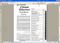 Hyundai Coupe Tiburon repair manual Hyundai Coupe, service manual, maintenance, specifications, electrical wiring diagrams, body repair manual Hyundai