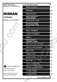 Nissan Terrano - R20  2002-> repair Manual, service manual Nissan Terrano, workshop manual, maintenance, electrical wiring diagrams, body repair manual