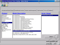 Mercury 2007 Midas 6.0, electronic spare parts catalogue outboard motors Mercury, service bulletins, wiring diagrams