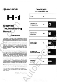 Hyundai H-1 service manual, repair manual, workshop manual Hyundai H-1, electrical wiring diagrams, diagnostic trouble codes, body repair manual