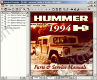 Hummer H1 1994 electronic spare parts catalogue, repair manual, wiring diagrams