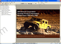 Hummer H1 1997-1998 electronic spare parts catalogue, repair manual, wiring diagrams