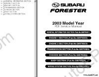 Subaru Forester 2001-2008 service manual, repair manual Subaru Forester, electrical wiring diagrams, maintenance, specification