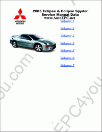 Mitsubishi Eclipse, Eclipse Spyder 2005 repair manual, service manual Mitsubishi Eclipse, workshop manual, maintenance, electrical wiring diagrams, body repair manual