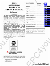 Mitsubishi Endeavor 2005 The description of technology of repair and service, diagnostics, bodywork and other repair information.