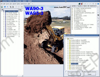 Komatsu Linkone Linkone, spare parts catalogue more than 1400 Komatsu models: hydraulic shovels, bulldozer, excavator, wheel loader, dump truck, motor grader, crane, mobile debris crusher, engines, and etc