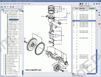 Komatsu Linkone Linkone, spare parts catalogue more than 1400 Komatsu models: hydraulic shovels, bulldozer, excavator, wheel loader, dump truck, motor grader, crane, mobile debris crusher, engines, and etc