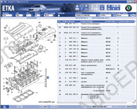 Skoda ETKA 7 spare parts catalog, presented spare parts and accessories catalogue Skoda Octavia, Suberb, Skoda Fabia, Roomster, Felicia, Favorit, Pick Up