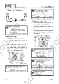 Yamaha service manual, repair manual, specification, periodic checks and adjustments, wiring diagrams outboard motors Yamaha, watercraft (jetski) Yamaha, 4 stroke