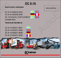 Kalmar Lift Truck electronic spare parts catalogue and technical handbooks Kalmar Forklifts DC 8-16, DC 20-25, DC 28-52N,DC 2.5-8,DC 9-16,DC 18-25N,DCB 28-45,EC 2-8