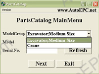 Hitachi Excavator Medium, Crane spare parts catalogue middle excavators Hitachi EX60 - EX385 series, cranes Hitachi