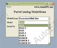 Hitachi Excavator Small spare parts catalogue small excavators Hitachi