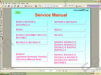 Hitachi Excavator Small spare parts catalogue small excavators Hitachi