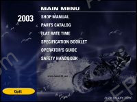 Bombardier Sea-Doo 2003 shop manual, repair manual, service manual, electronic spare parts catalogue, flat tate time, racing handbook