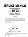 Daihatsu Terios repair manual, service manual, maintenance, automatic transmission service manual, specifications