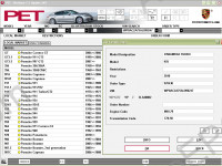 Porsche PET 7.2 spare parts and accessories catalog Porsche, presented all models, all markets, Update via Internet, decoding VIN via internet, data version 259