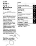 Mazda CX-7 service manual, reapir manual, maintenance, specifications