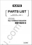 KATO HD1023-III Excavator Parts Manual spare parts catalog, parts book KATO Fully Hydraulic Excavator HD1023-III
