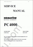 Komatsu Hydraulic Mining Shovel PC4000 Komatsu mining equipment service manual, operation and maintenance manual for Komatsu Hydraulic Mining Shovel PC4000