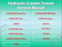 Hitachi Hydraulic Crawler Cranes Service Manual service manual, wiring diagram, circuit diagram & harness for Hitachi crawler cranes CX series