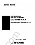 MITSUBISHI D04FD-TAA Diesel Engine Service manual, maintenance and adjustment procedures, reassembly Mitsubishi D04FD-TAA Diesel Engine