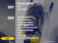 Bombardier Ski Doo 2002 spare parts catalog BRP Ski Doo, repair manual, maintenance, wiring diagrams, specifications