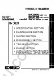 Kobelco SK200/SK210 Crawler Excavator Service manual for Kobelco SK200(LC)-6E, SK210(LC)-6E(S), SK210NLC-6ES Crawler Excavator