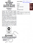 Mitsubishi Eclipse, Eclipse Spyder 2003 repair manual, service manual Mitsubishi Eclipse, workshop manual, maintenance, electrical wiring diagrams, body repair manual