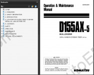 Komatsu Bulldozers D150, D155 shop manual, repair manual, maintenance Komatsu Bulldozers D150, D155, electrical wiring diagrams, hydraulic diagrams