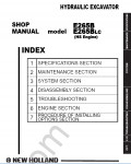 New Holland E265 / E305 (HS Engine) Workshop Service Manual Workshop Service Manual for New Holland E265 / E305 (HS Engine), Electrical Wiring Diagram, Hydraulic Diagram, Maintenance Manual, Parts Manual