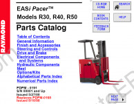 Raymond Forklift Truck Parts Manuals spare parts catalog Raymond reach trucks, orderpickers, walkie trucks, pallet trucks, counterbalance