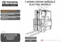 Toyota Forklift 7 Series Electric Models Service Manual Workshop Service Manual, Repair Manual for Toyota Electric Models, maintenance and  troubleshooting manual