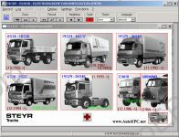 Steyr electronic spare parts catalogue, presented all models Steyr Trucks before 2001 year