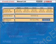 Yamaha XVS650A, MT-03, TDM900/A, FZ1-N/S/SA, YZF-R1, BT1100, XT660R/X Service Repair Manual, Specification, Pereodic Cheks and Adjustments, Colour Electrical Wiring Diagrams