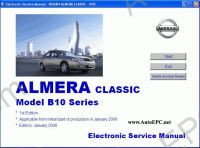 Nissan Almera Classic B10 Service and Repair Manual, Electrical Wiring and Circuits Diagrams, Body Dimensions Nissan