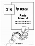 Parts manual Bobcat Excavators 3xx, Bobcat Excavators 4xx.