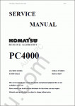 Komatsu Hydraulic Mining Shovel PC4000-6 Komatsu Hydraulic Mining Showel PC4000-6 Service Manual