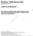 Perkins Engine 1300 Workshop Manual, Disassemly and Assembly, Schematics, Testing and Ajustment, Troubleshoting, Operation and Maintenance Manual Perkins 1300 Industrial Engine