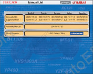 Yamaha Repair Manuals 2007 -250cc motorcycles repair manuals - YBR125ED, XG250, XC125, YP125R, PW50, PW80, TT-R50E, TT-R90/E, TT-R125/E/LW/LWE, YZ85/LW, YZ125, YZ250, YZ250F, YZ450F, WR250F, WR450F. FZS1000, YZF-F1, BT1100, XVS1100A, FJR1300/A, XJR1300, MT-01