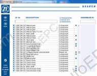 ZF Automotive 2013 spare parts catalog identification for trucks transmission, components and repair sets.