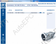 ZF Automotive 2013 spare parts catalog identification for trucks transmission, components and repair sets.