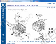 ZF Automotive 2013 spare parts catalog identification for trucks transmission, components and repair sets.