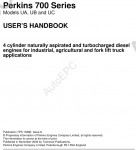 Perkins Engine 700 Series workshop manual for Perkins Engine 700