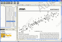 Crown Parts & Service Resource Tool spare parts catalog and service manuals for Crown forklifts
