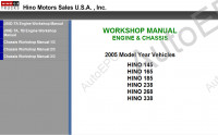 Hino Workshop Manual 2005 - 145, 165, 185, 238, 268, 338 Chassis workshop manuals - 145, 165, 185, 238, 268, 338. Engines workshop manuals - J05D-TA, J08E-TA, TB.