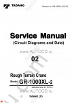 Tadano Rough Terrain Crane GR-1000XL-2 - Service Manual workshop service manuals for Tadano Rough Terrain Crane GR-1000XL-2